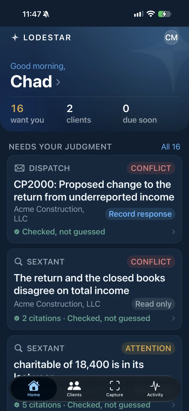 Lodestar - Needs Your Judgment Queue