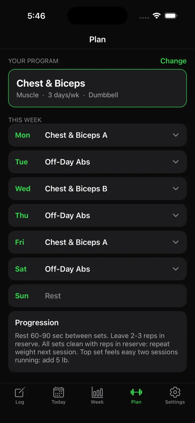 M+ Health and Exercise - Training Plan