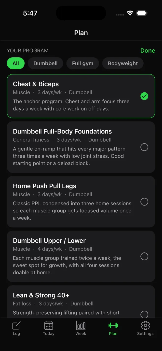 M+ Health and Exercise - Program Library