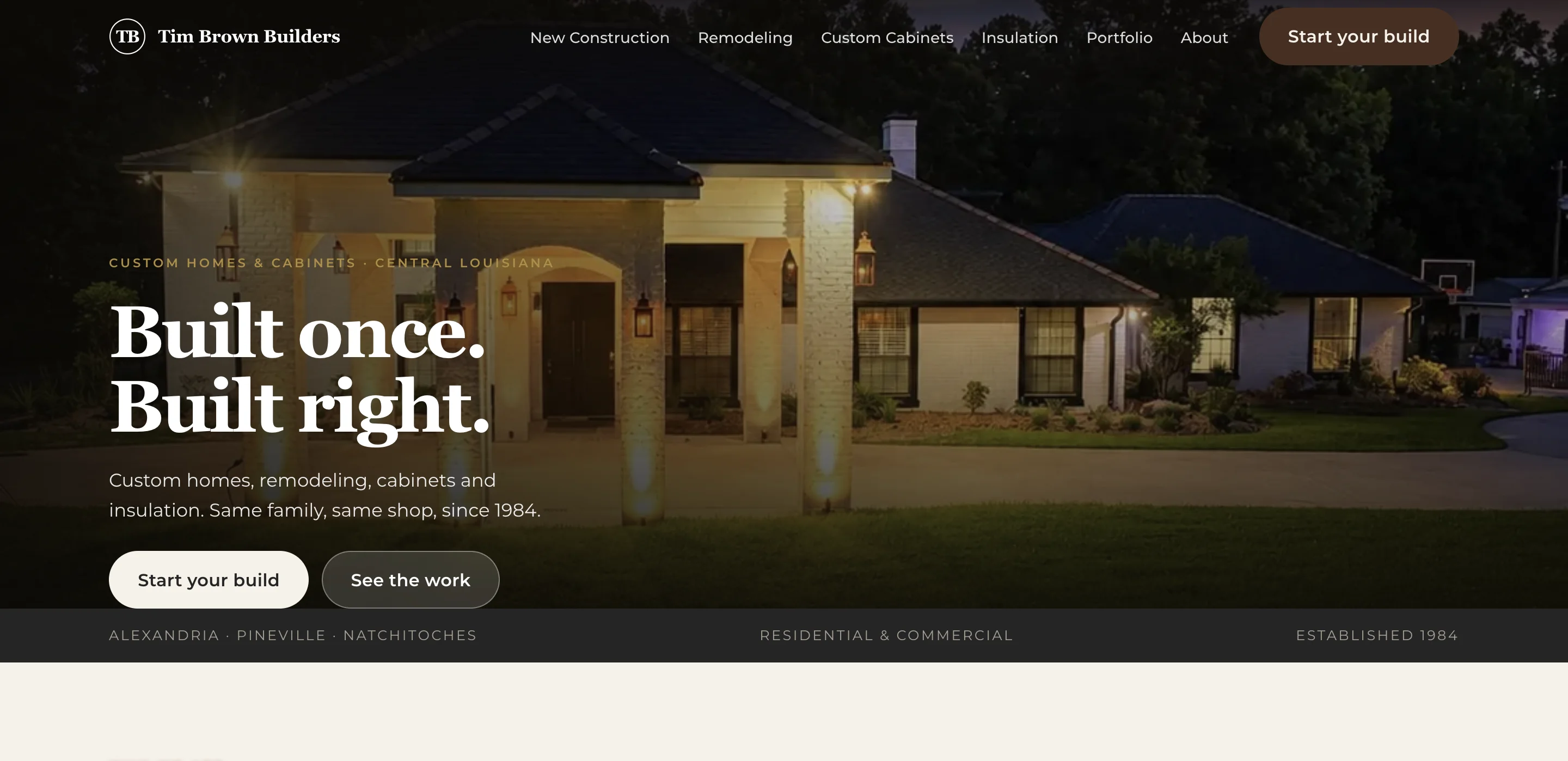 Tim Brown Builders homepage